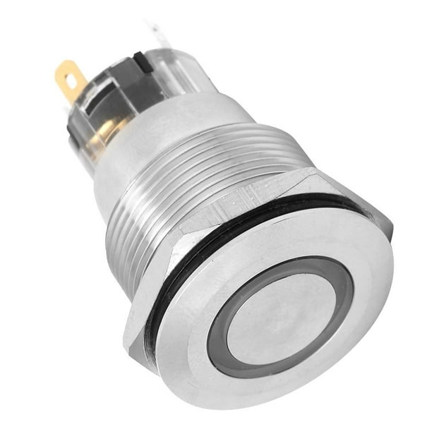 22mm Button Switch,20Pcs Stainless Steel Button Switch,Automatic Reset Button Switch,Flat Ring Head with Light Button Switch Blue 22mm Button Switch,20Pcs Stainless Steel Button Switch,Automatic Reset Button Switch,Flat Ring Head with Light Button Switch Blue